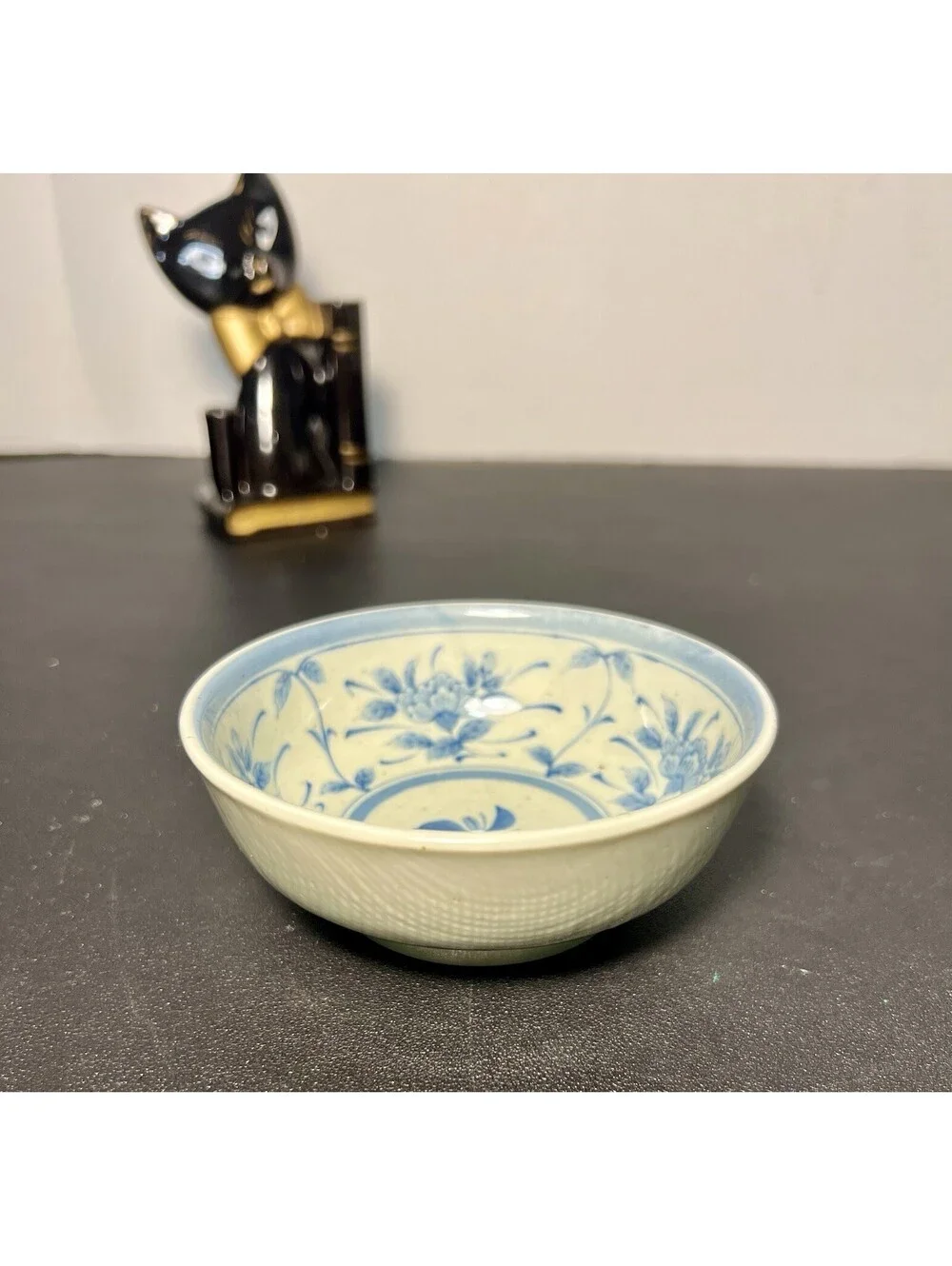 Kahō Kiln Japan 1970s Set Of 4 Rice Bowls Porcelain Blue White, 4.5x1.75”